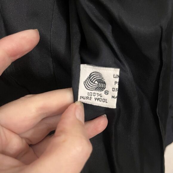 Vintage Peabody House Womens Size 7/8 Wool Blazer Grey Pinstripe Office Siren - Picture 5 of 9